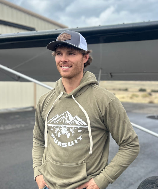 Airplane/Elk Hoodie Military Green
