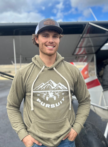 Airplane/Elk Hoodie Military Green