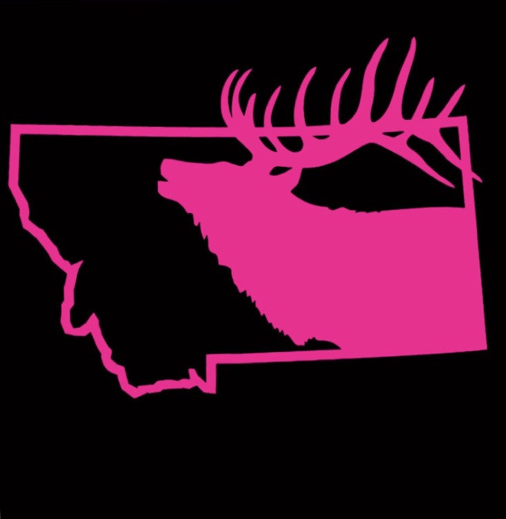 Montana Elk Decal ~ 7x5 inch