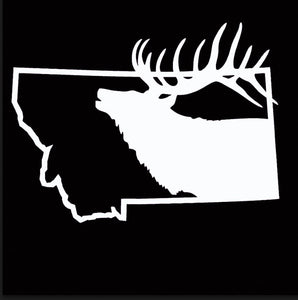 Montana Elk Decal ~ 7x5 inch