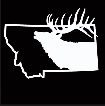MT Elk Decal  3.5"x2.25"