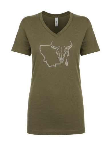 Womens MT Bison V-Neck